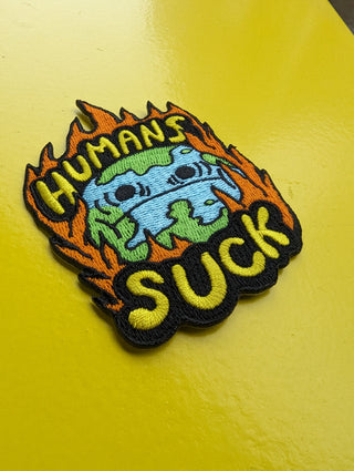 Humans Suck Embroidered Patch