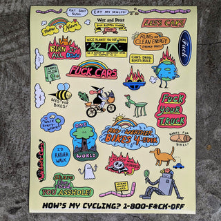 F*ck Cars XL Sticker Sheet