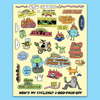 F*ck Cars XL Sticker Sheet