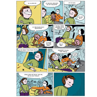 Seite aus "Fungirl Forever": Fungirl und Peter fahren mit dem Auto.