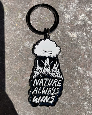 Nature Always Wins Enamel Metal Keychain