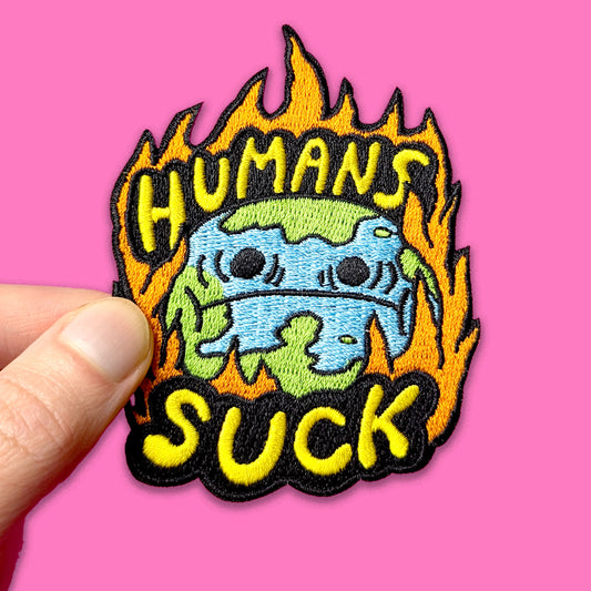 Humans Suck Embroidered Patch