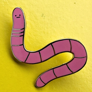 Golden Worm Enamel Pin