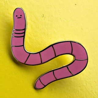 Golden Worm Enamel Pin