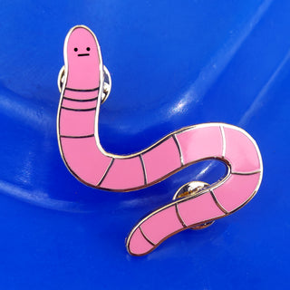 Golden Worm Enamel Pin